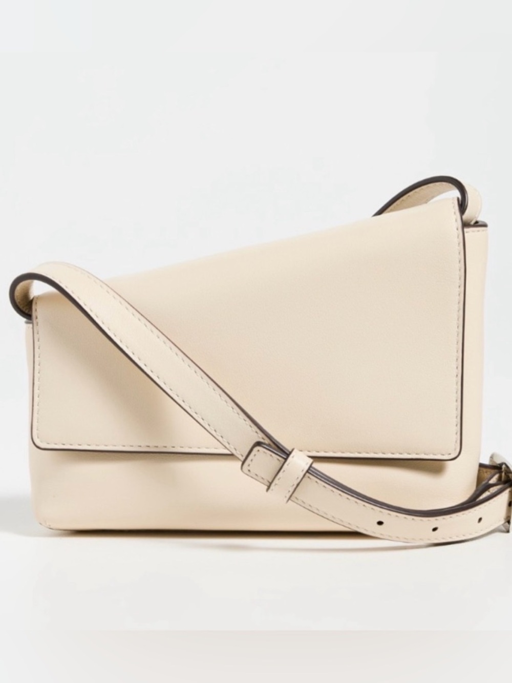 Staud Acute Crossbody Cream Leather Crossbody Bag - Sleek Minimal Design